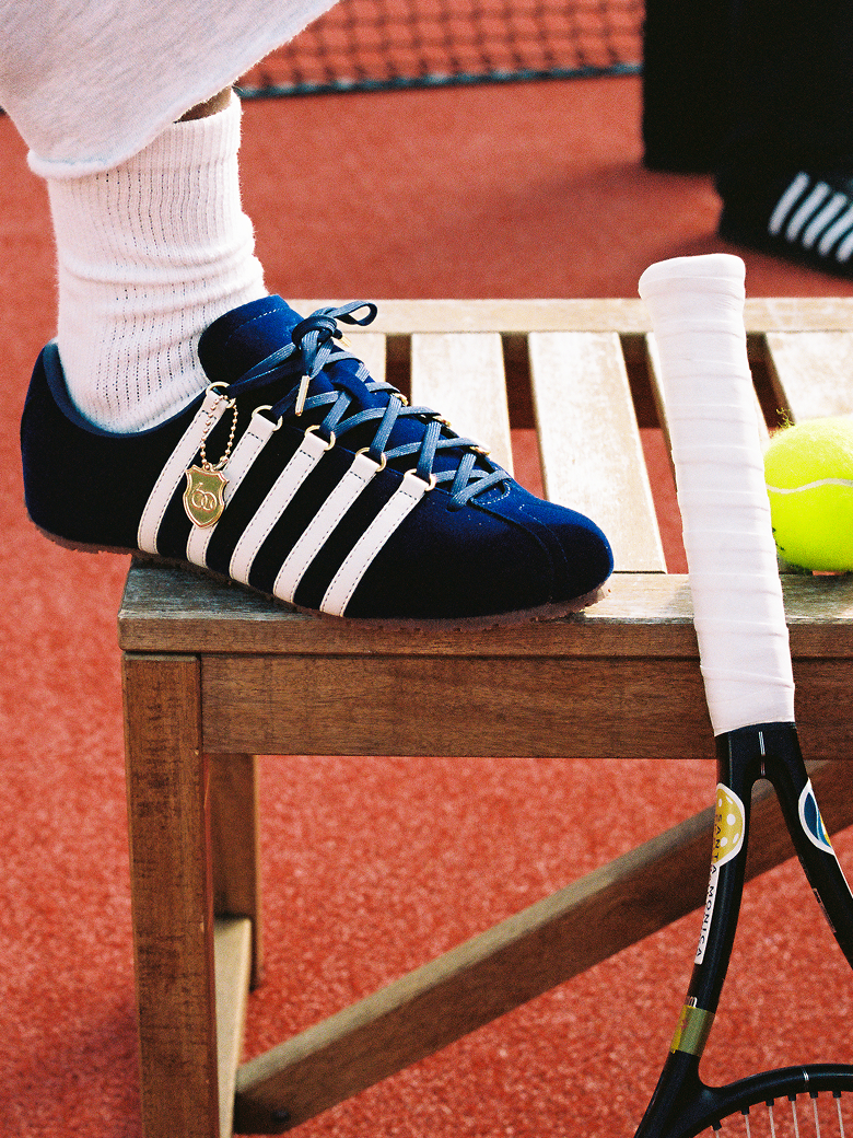 BEFORE THE CLASSIC 60TH ANNIVERSARY SHOE IN TENNIS COURT